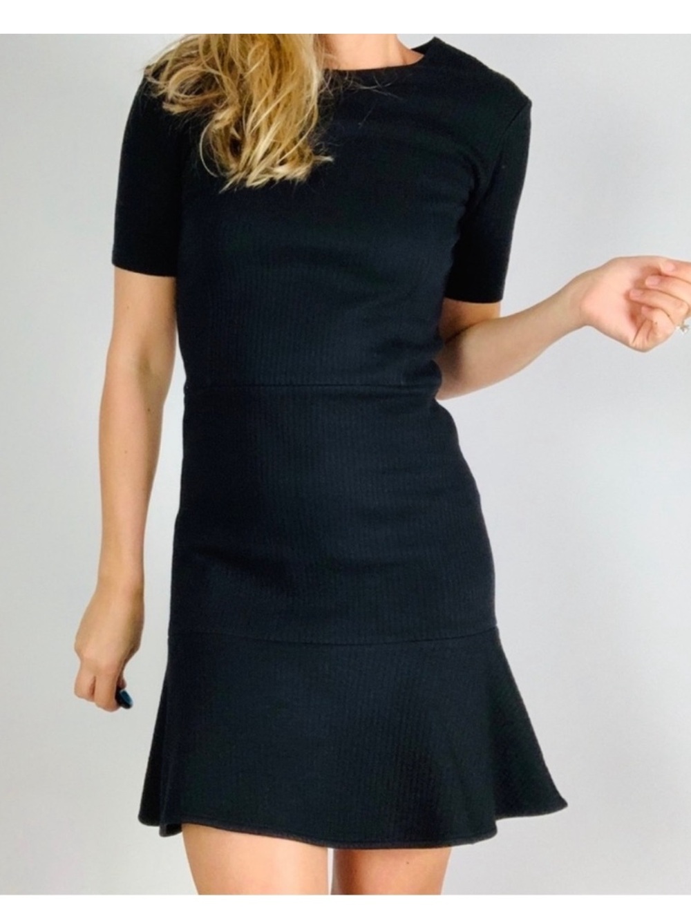 CARVEN Ribbed Fit & Flare Dress size XS